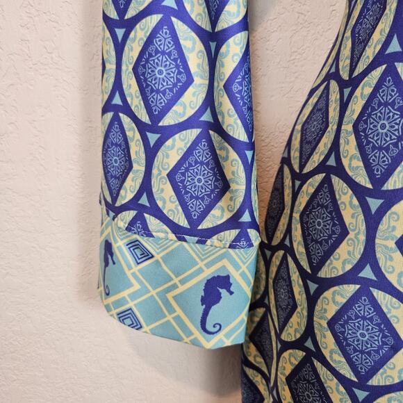 Ava Lynn Resort Dress Nautical Seahorse Colorful Peru Sundress Shift Womens M - Picture 6 of 15